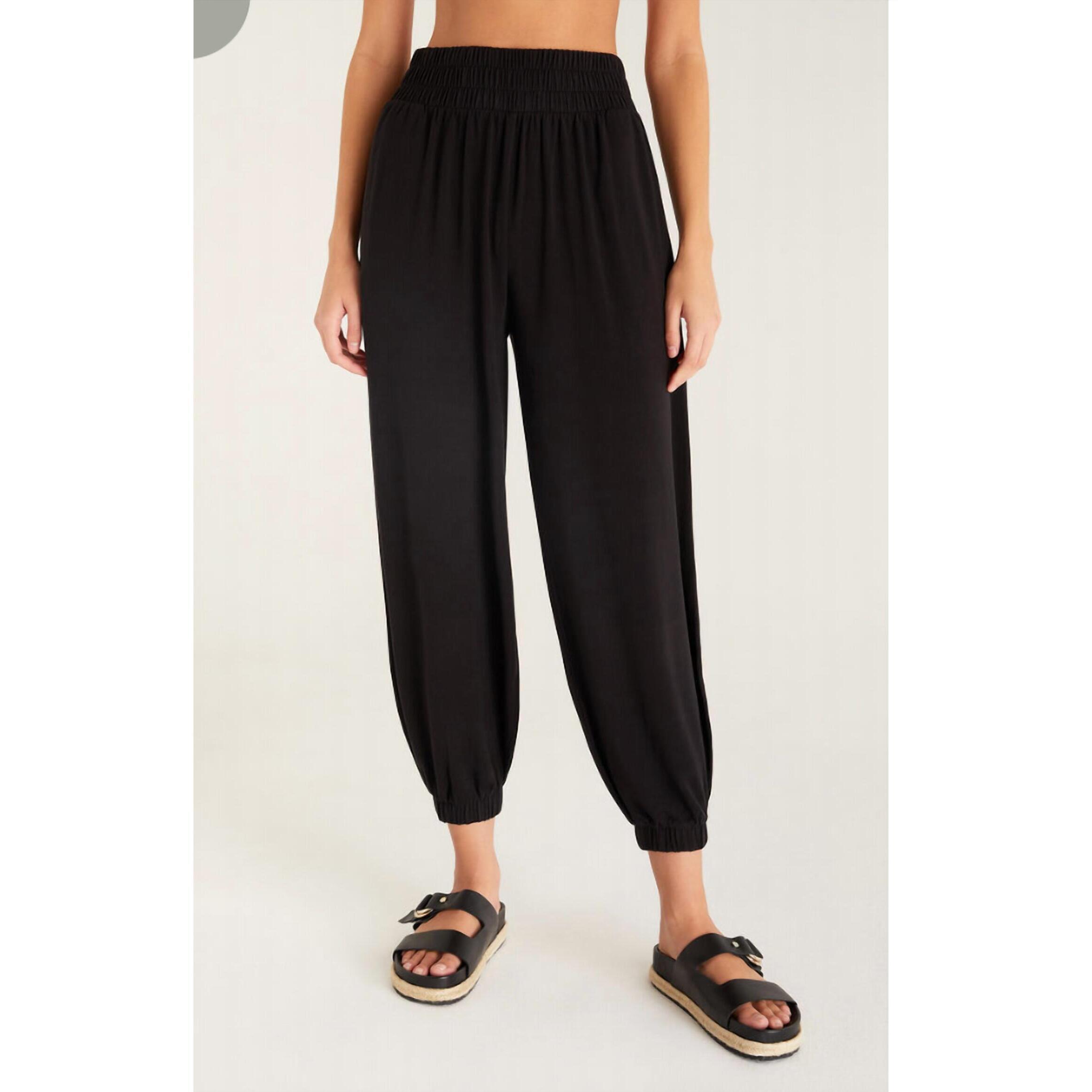 New Z Supply Savina High Rise Jogger In Black